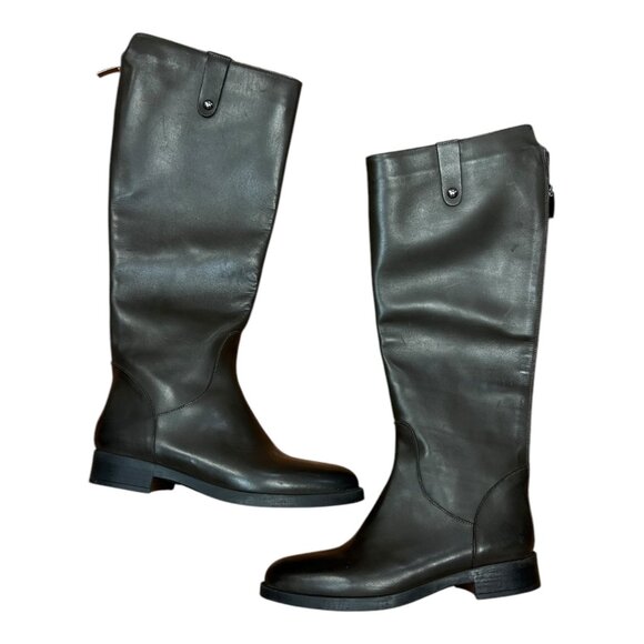 Emanuele Crasto Italian Leather Knee-High Boots - Picture 1 of 4
